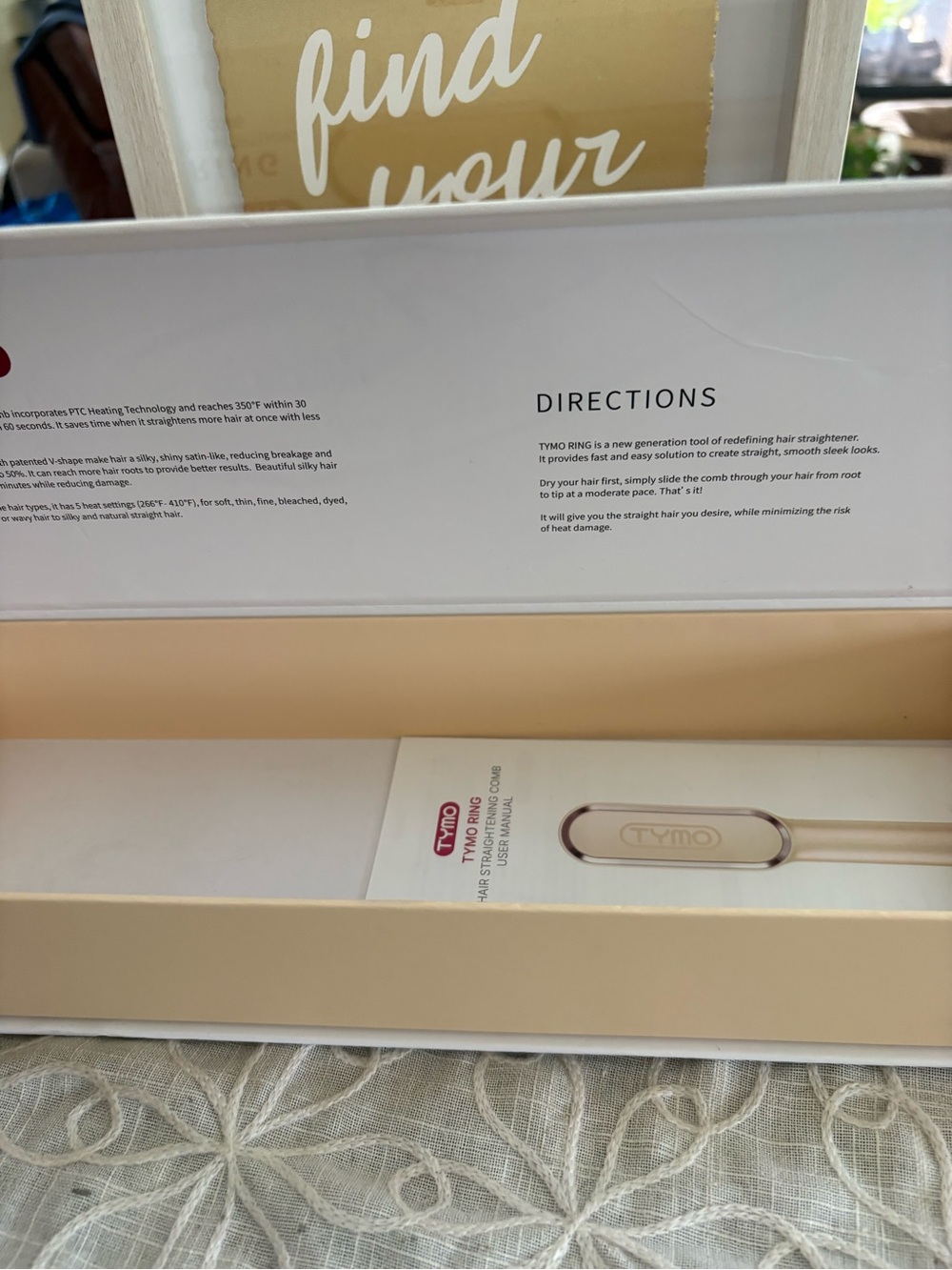 Trymo Rose Gold Heated Hair Straightening Brush for Women